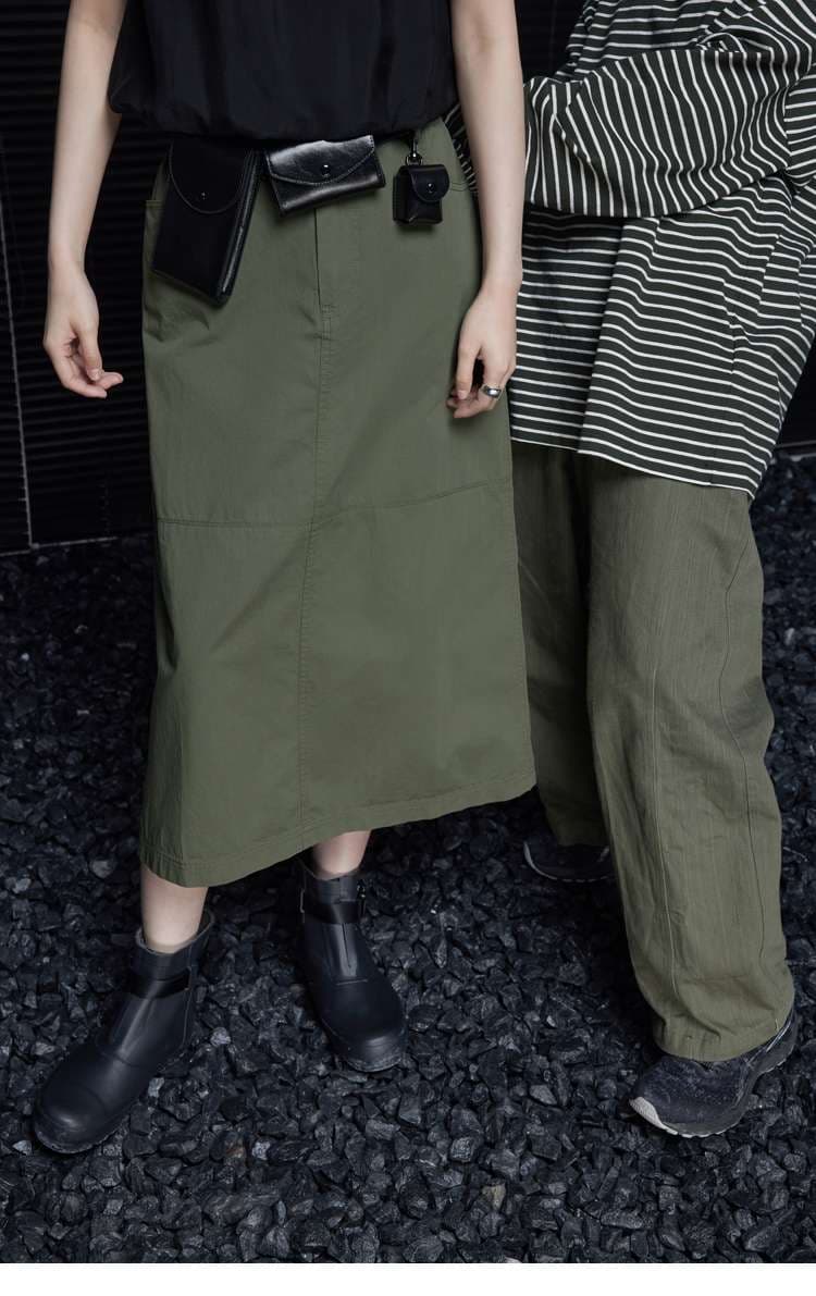 40代ファッション レディース ミリタリーテイスト ロングスカート