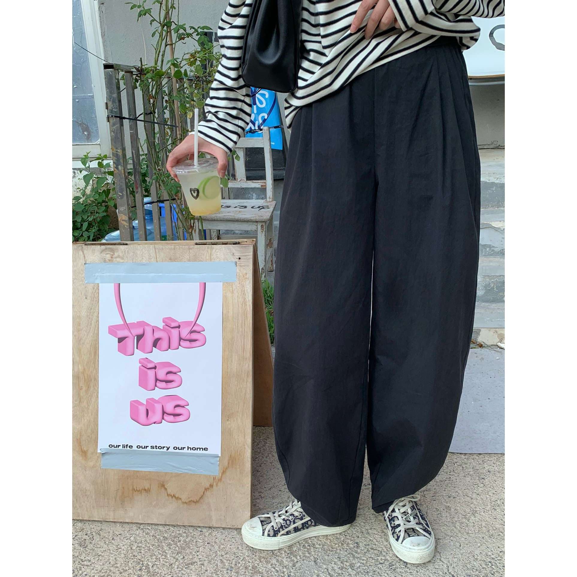 40代ファッション レディース ゆったりワイドパンツ