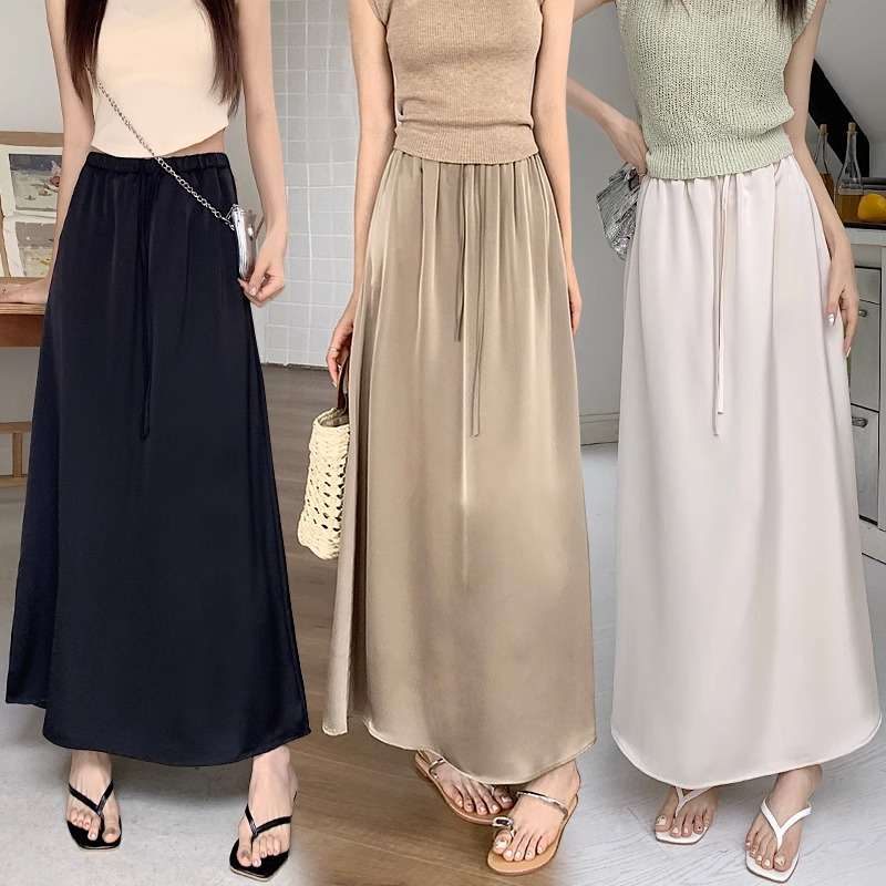 40代ファッション レディース エレガントマキシフレアスカート