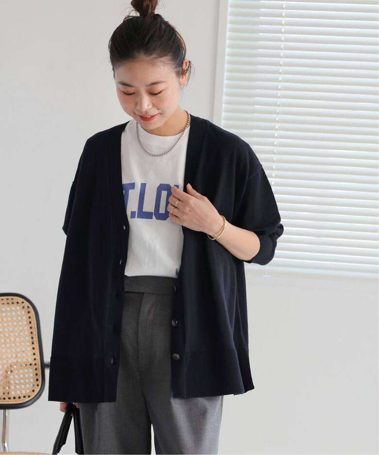 40代ファッション レディース オーバーサイズニットカーディガン