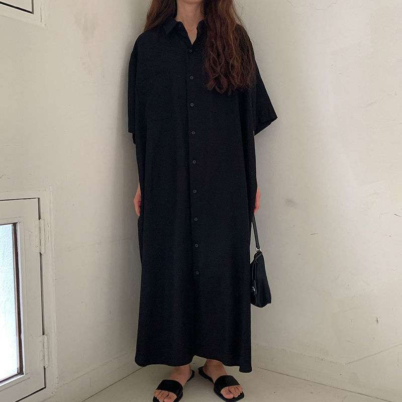 40代ファッション レディース 大人カジュアル グリーンシャツワンピース