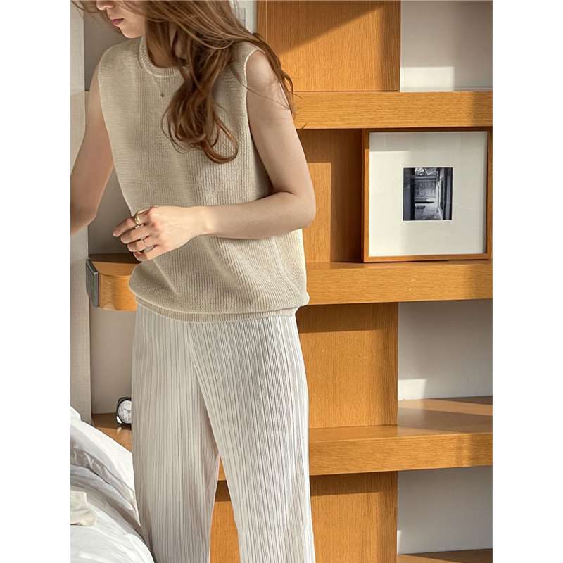 40代ファッション レディース エレガントリブニットベスト