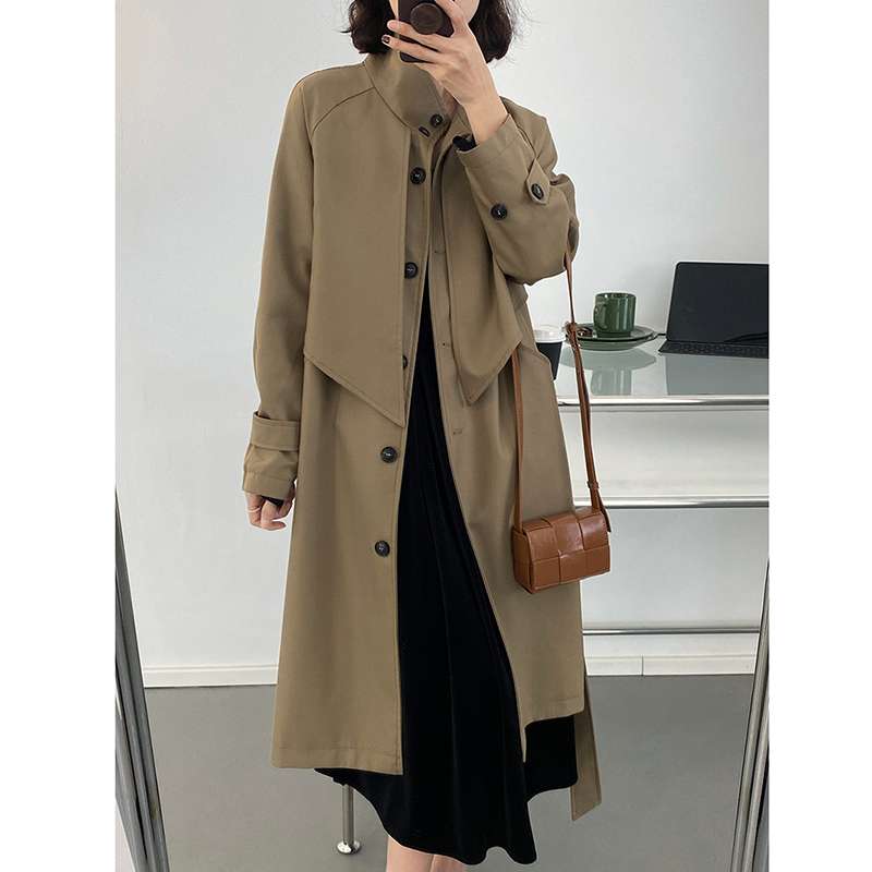 40代ファッション レディース トレンチコート風ロングコート