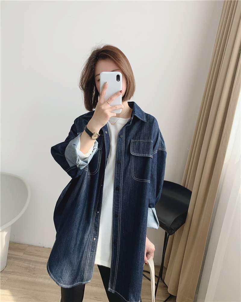40代ファッション レディース オーバーサイズデニムシャツジャケット