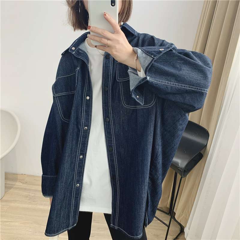 40代ファッション レディース オーバーサイズデニムシャツジャケット
