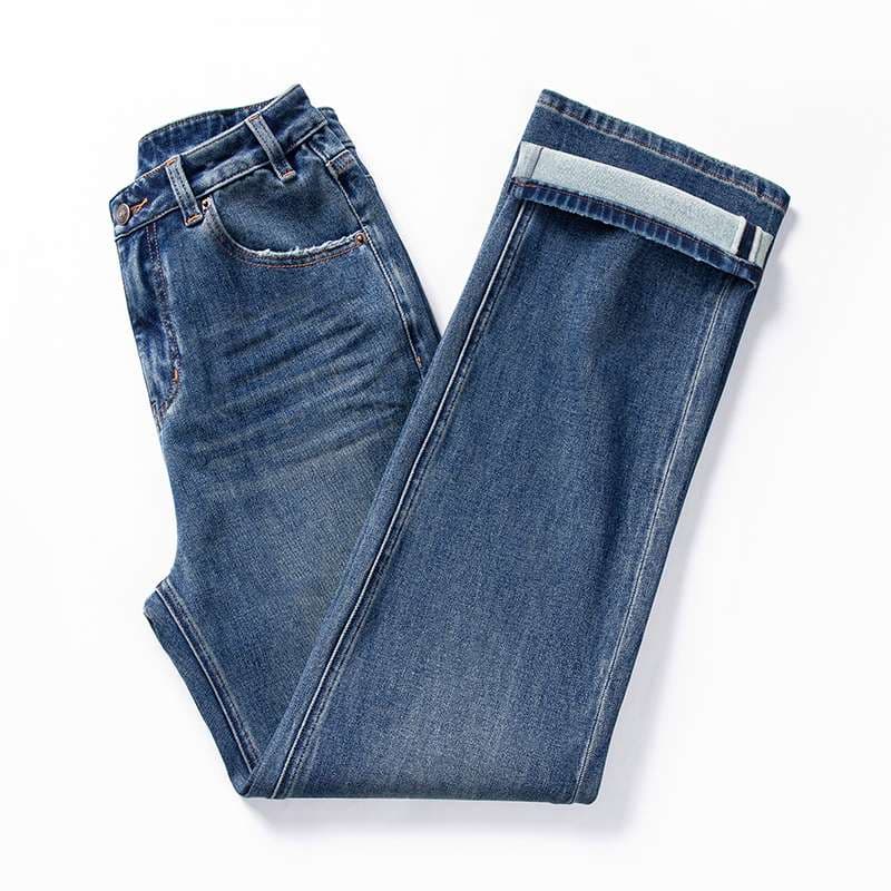 40代ファッション レディース ストレートデニムパンツ