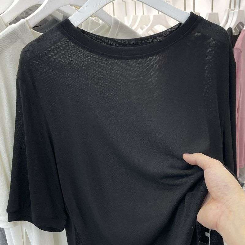 40代ファッション レディース エアリーシルエット 大人シンプルTシャツ