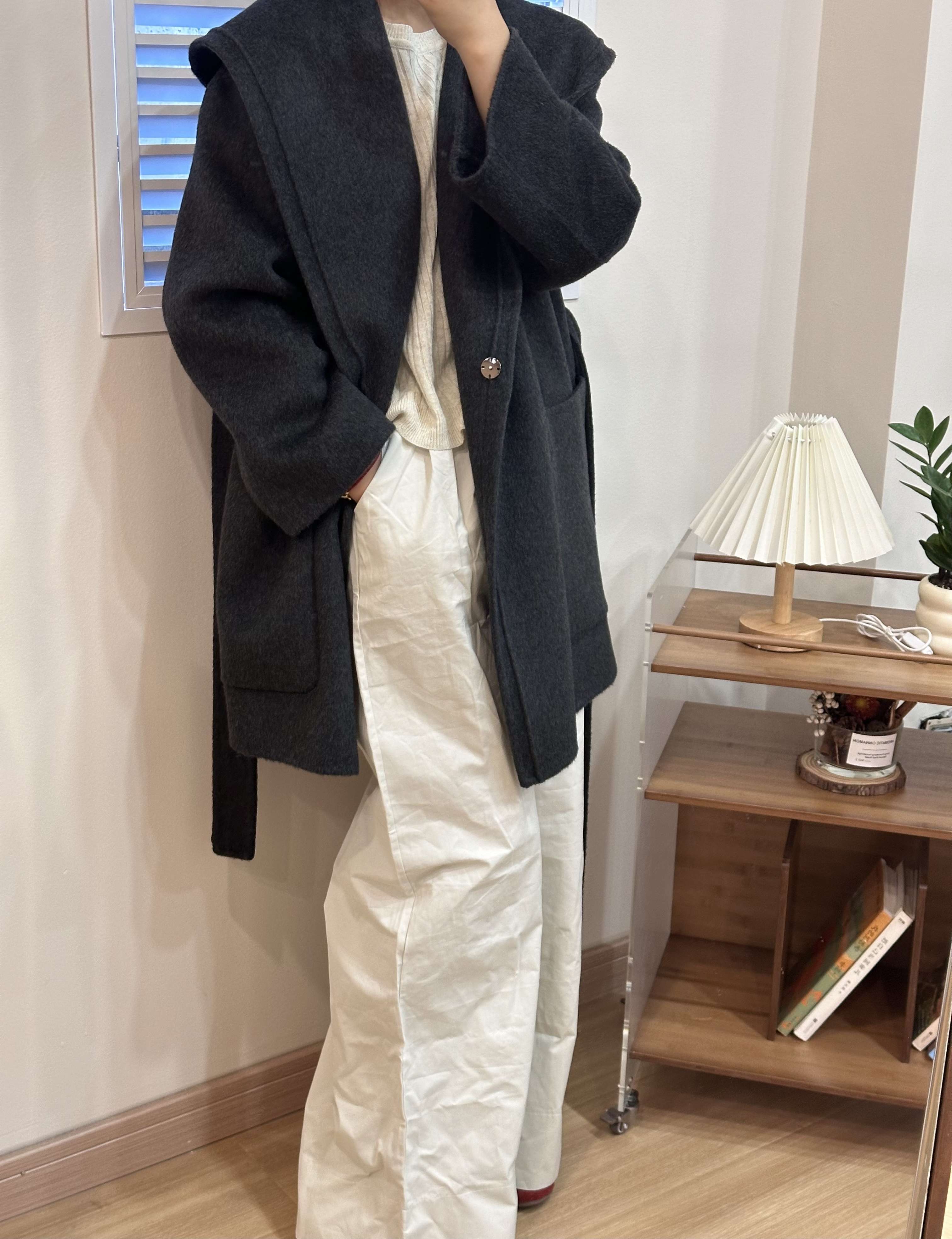 40代ファッション レディース オーバーサイズショールカラーコート