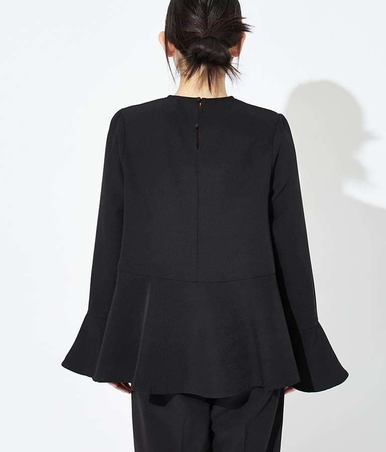 40代ファッション レディース フレア袖ペプラムブラウス