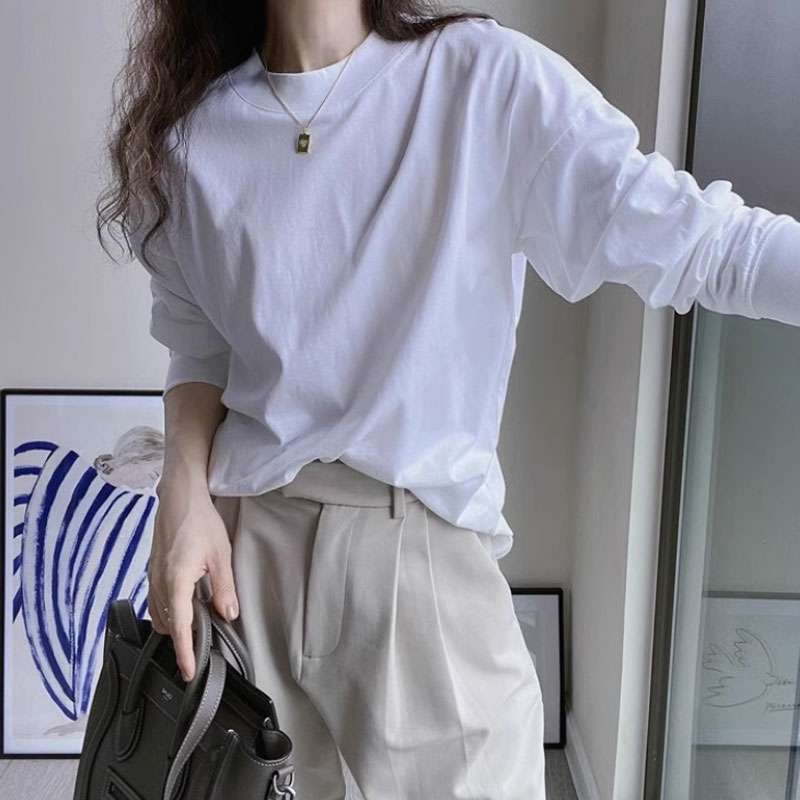 40代ファッション レディース シンプル リラックスフィットロングTシャツ