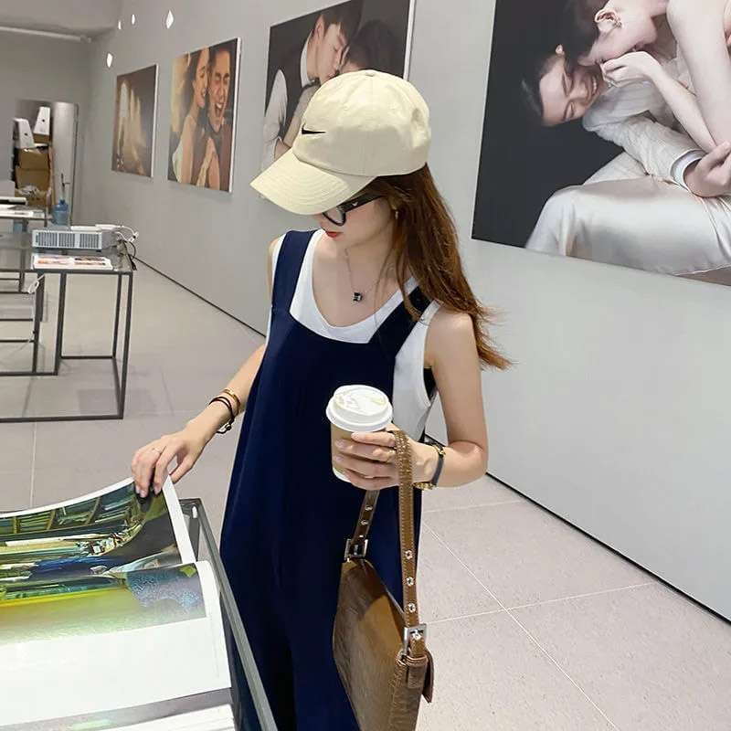 40代ファッション レディース 大人のゆったりサマーサロペット