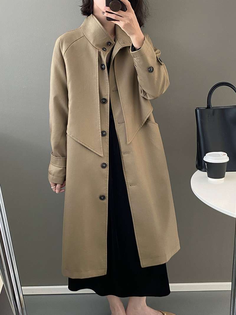 40代ファッション レディース トレンチコート風ロングコート