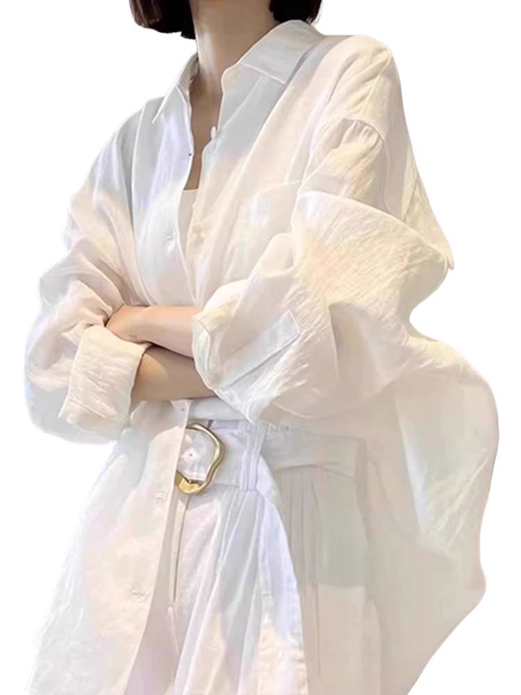 40代ファッション レディース エレガント 白シャツ