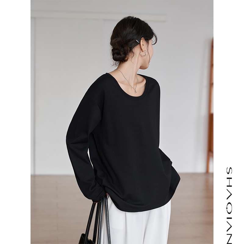 40代ファッション レディース シンプル ベーシック 長袖カットソー ゆったりシルエット