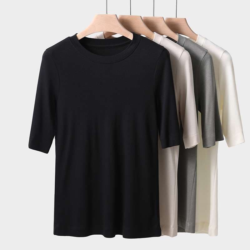 40代ファッション レディース ベーシック Tシャツ 5カラー セット