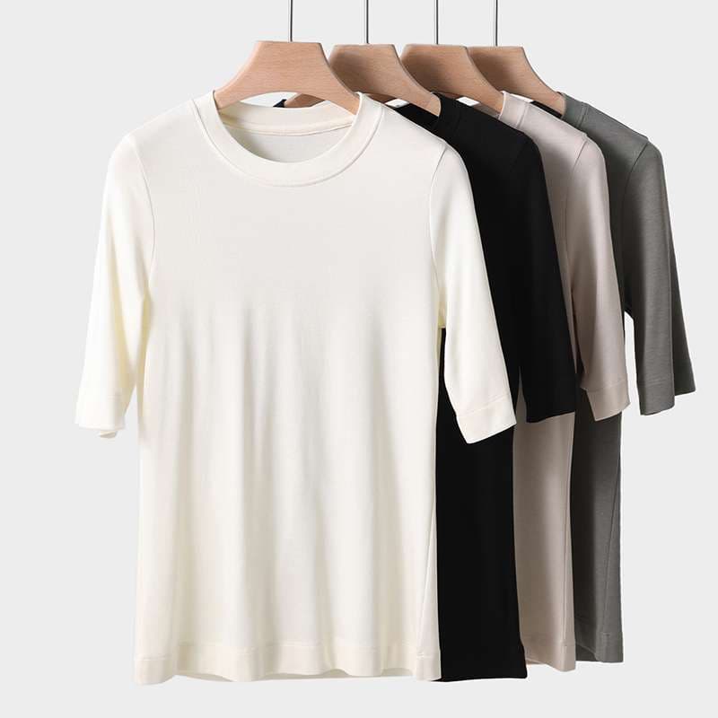 40代ファッション レディース ベーシック Tシャツ 5カラー セット