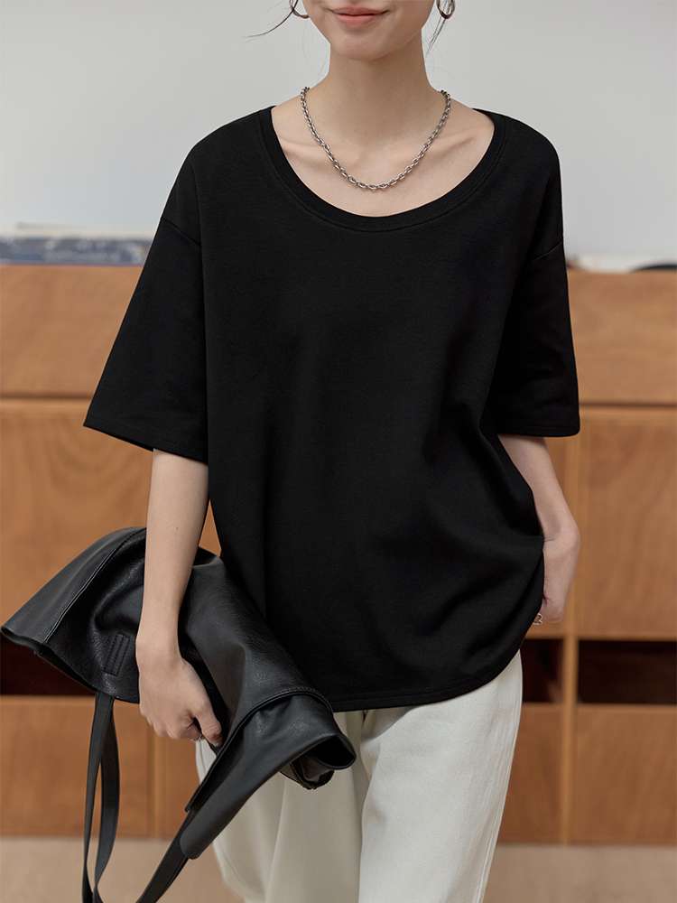 40代ファッション レディース シンプル モダン ドルマン Tシャツ