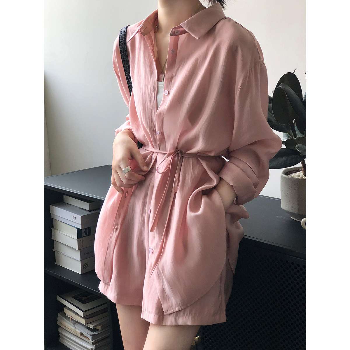 40代ファッション レディース セットアップ シャツ ショートパンツ