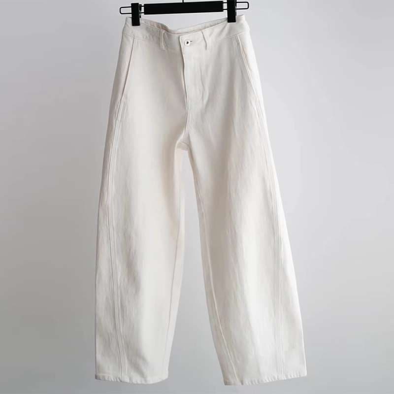 40代ファッション レディース エレガント ホワイト ワイド パンツ