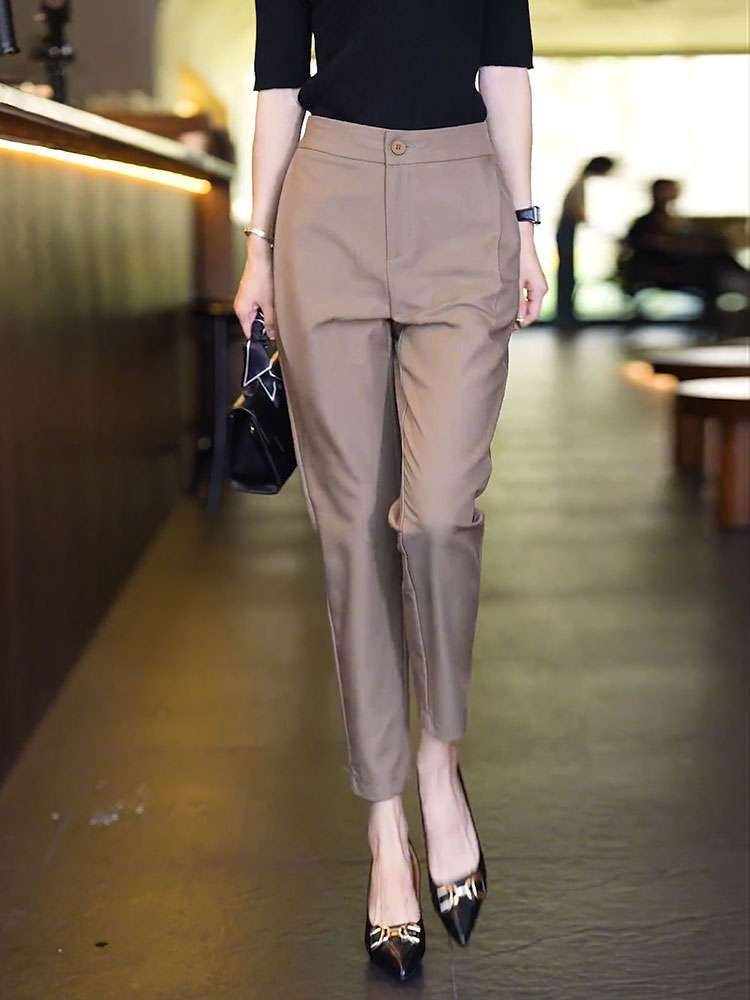 40代ファッション レディース スリム エレガンスパンツ オフィス