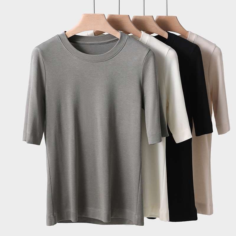 40代ファッション レディース ベーシック Tシャツ 5カラー セット