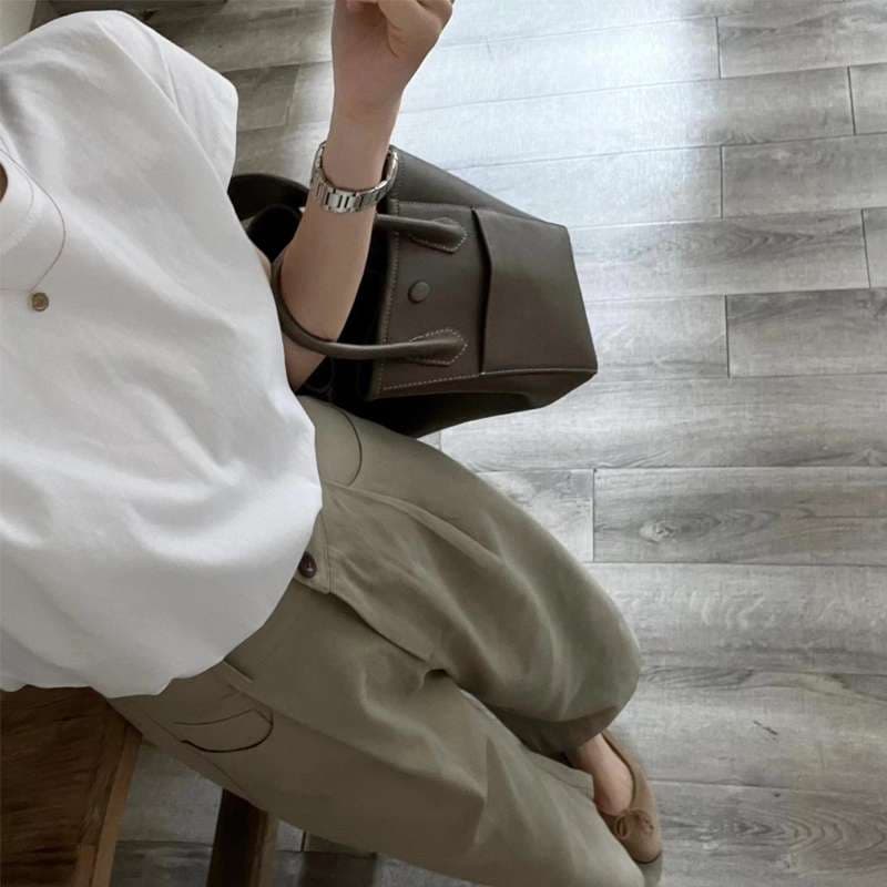 40代ファッション レディース ハイウエスト ストレート ワーク パンツ