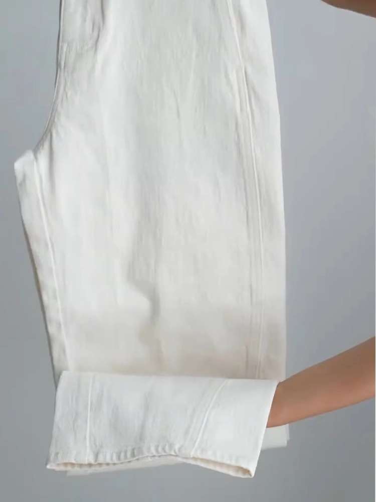 40代ファッション レディース エレガント ホワイト ワイド パンツ