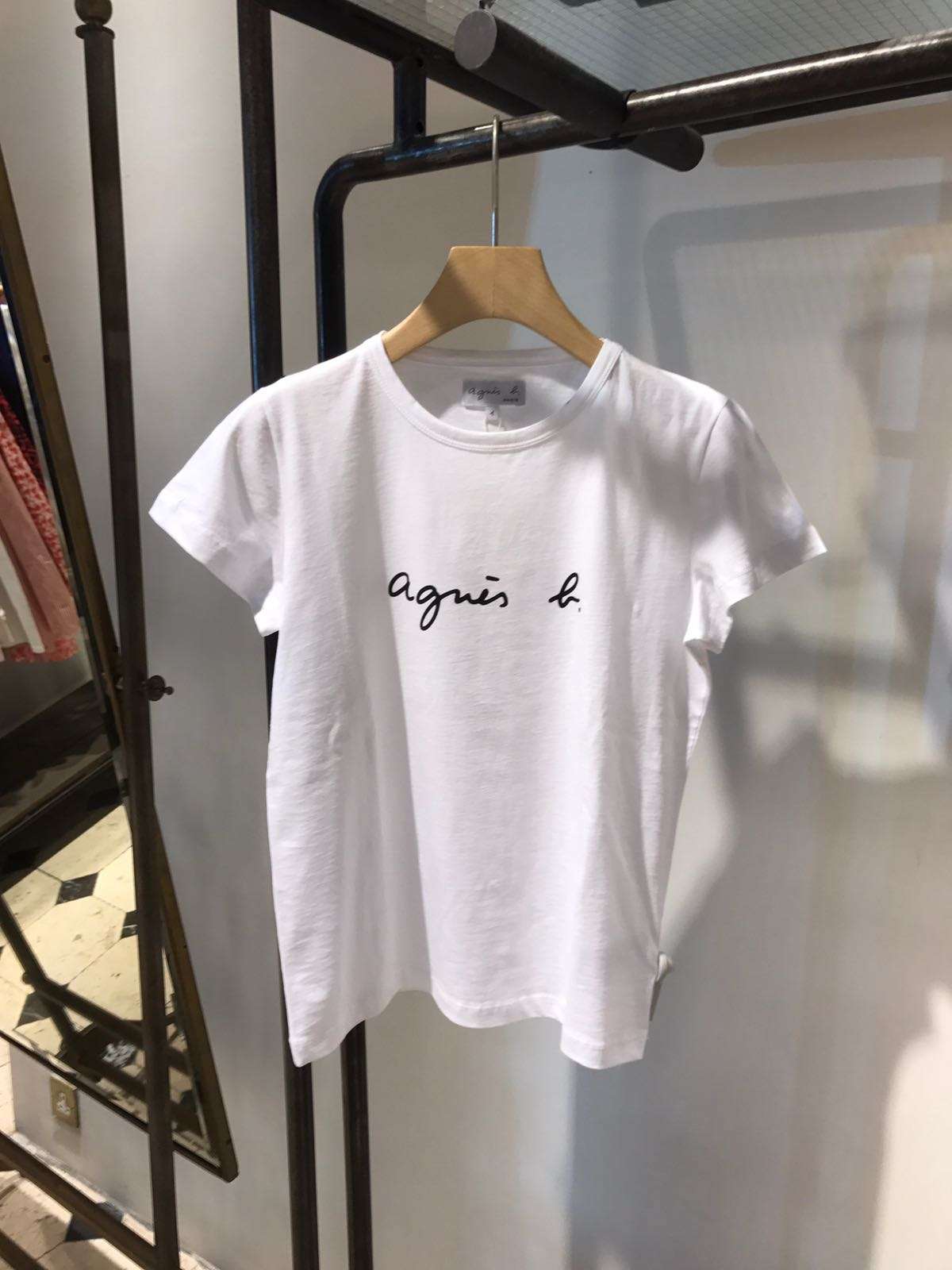 40代ファッション レディース アニエスベー シンプルロゴTシャツ