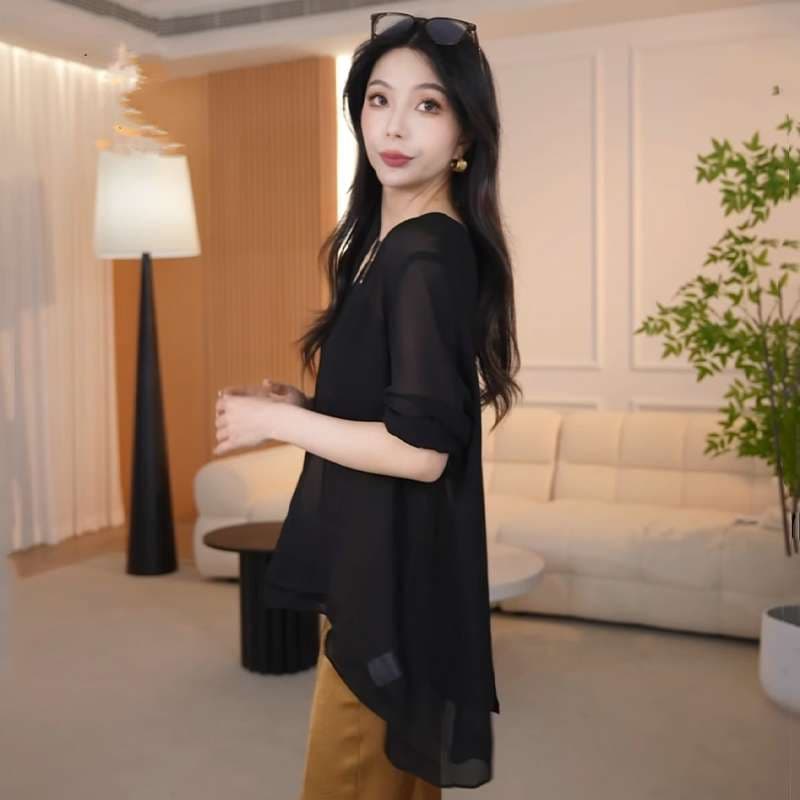 40代ファッション レディース 大人の女性向けゆったりドレープカットソー