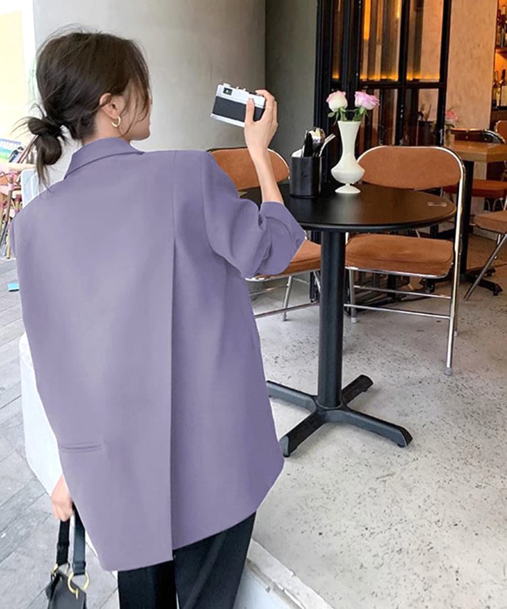 40代ファッション 大人の体型カバーテーラードジャケット