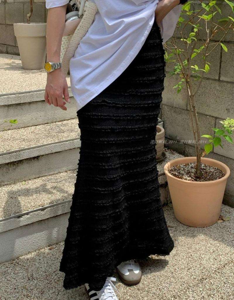 40代ファッション レディース ティアードマキシスカート