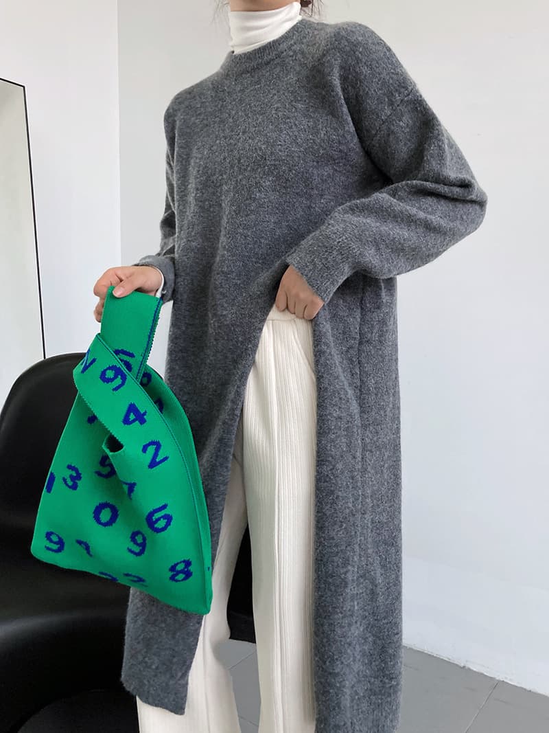 40代ファッション 大人の上品ロング丈ニットセーター 韓国風デザイン 4色展開