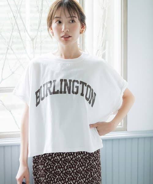 40代ファッション レディース ロゴオーバーサイズTシャツ