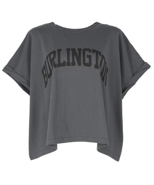 40代ファッション レディース ロゴオーバーサイズTシャツ