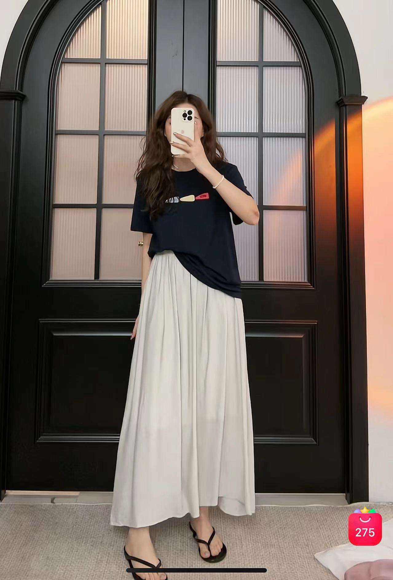 40代ファッション レディース ロングプリーツマキシスカート