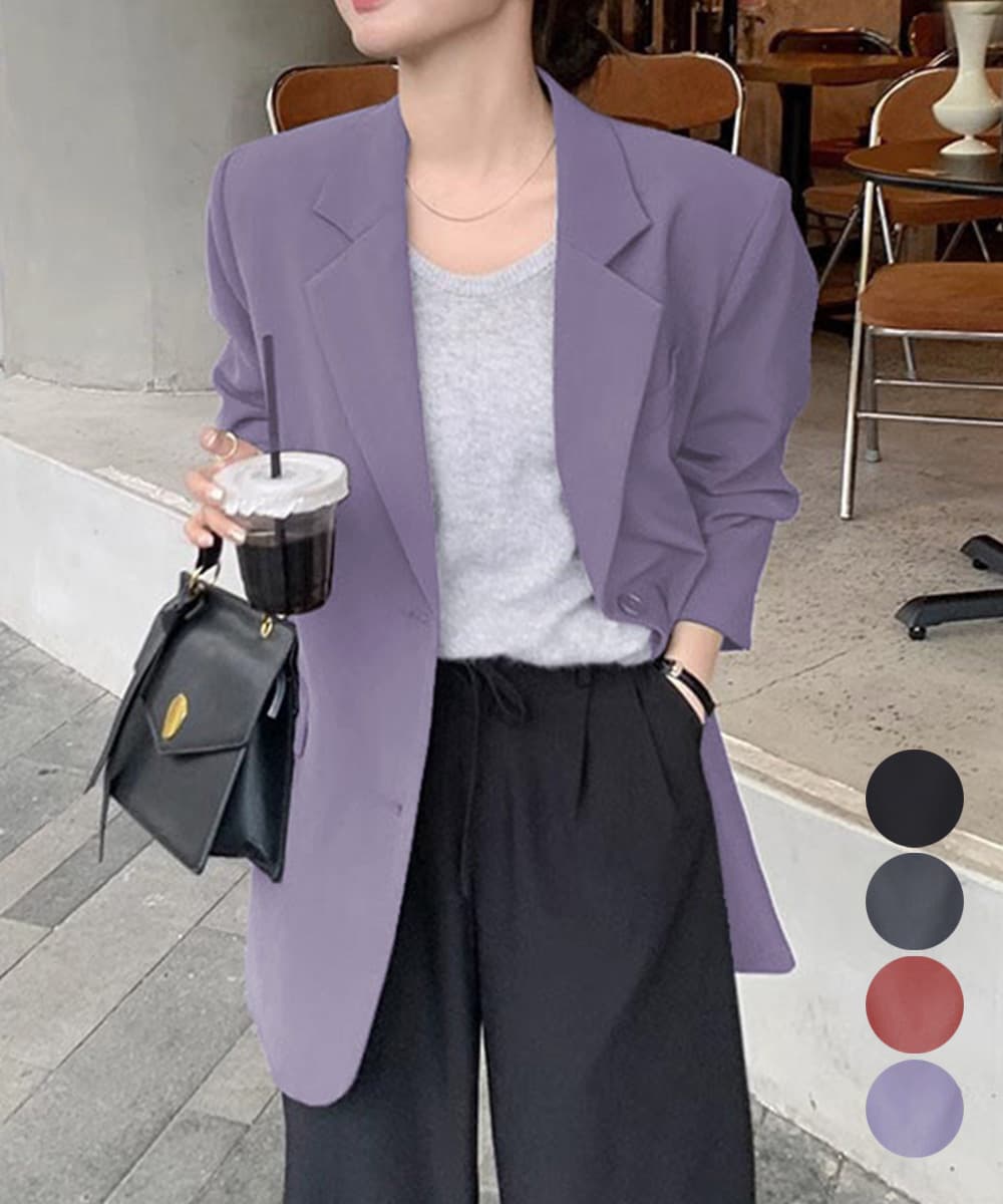 40代ファッション 大人の体型カバーテーラードジャケット