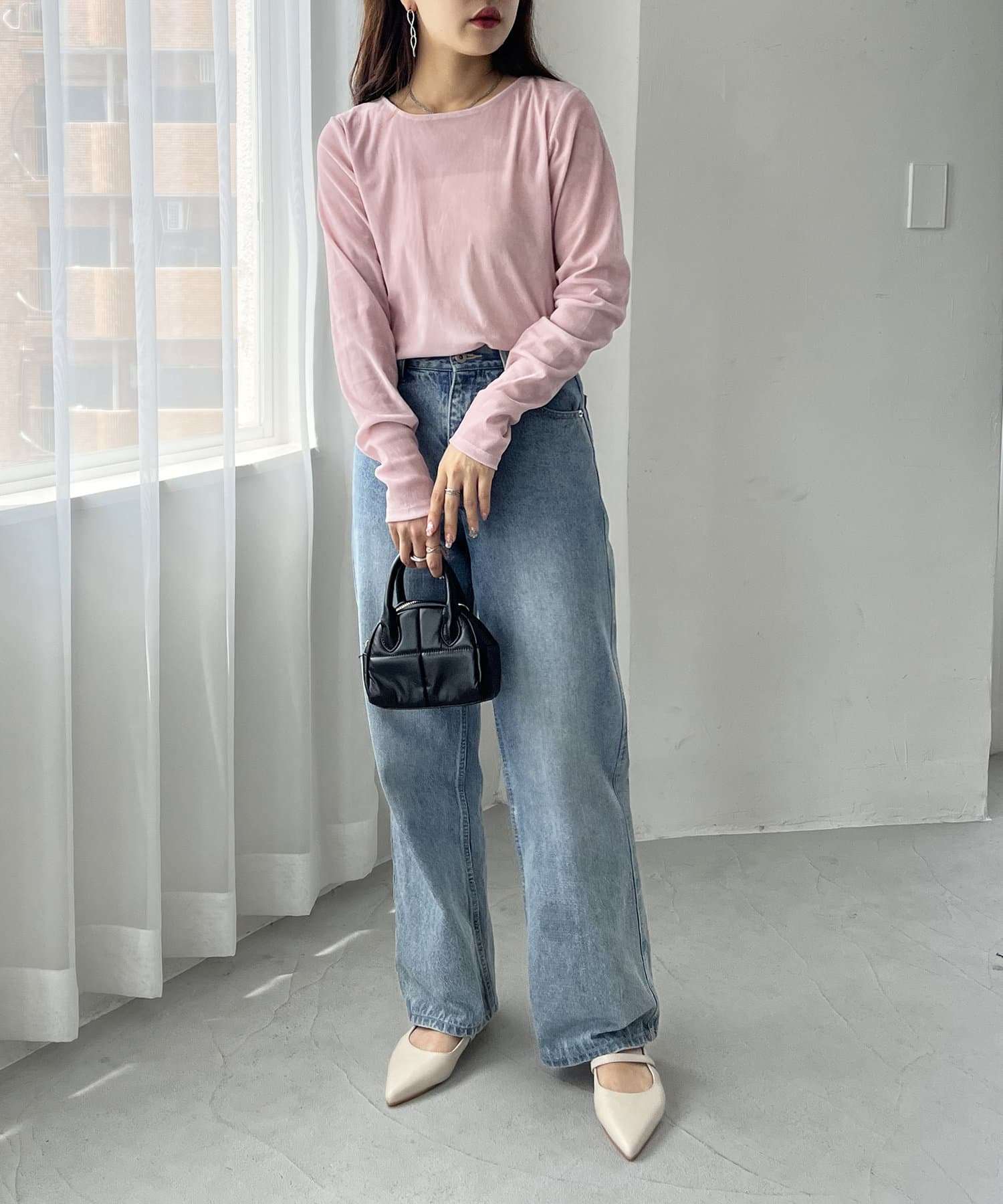 40代ファッション レディース シンプルベーシックロングスリーブTシャツ