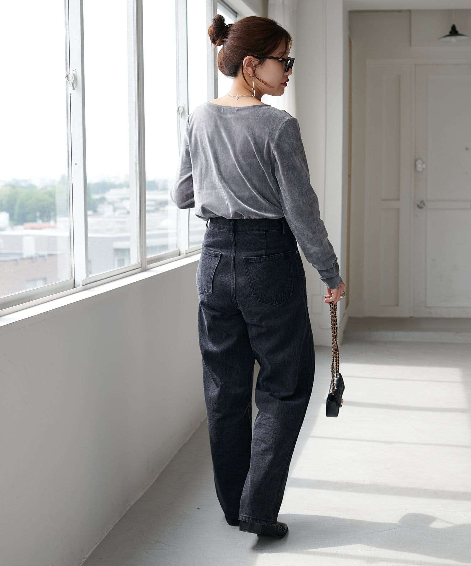 40代ファッション レディース シンプルベーシックロングスリーブTシャツ