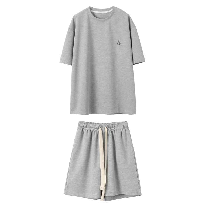 40代ファッション レディース リラックスオーバーサイズTシャツ&ショートパンツセット