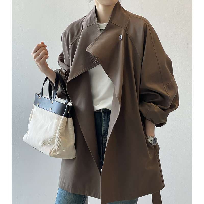 40代ファッション レディース オーバーサイズトレンチコート