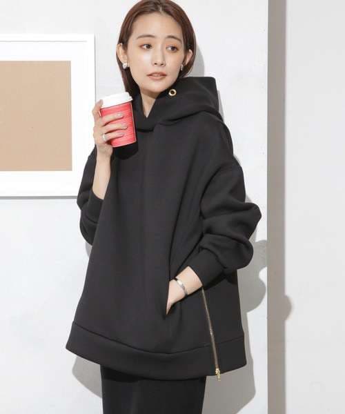 40代ファッション レディース ゆったりフード付きスウェットパーカー