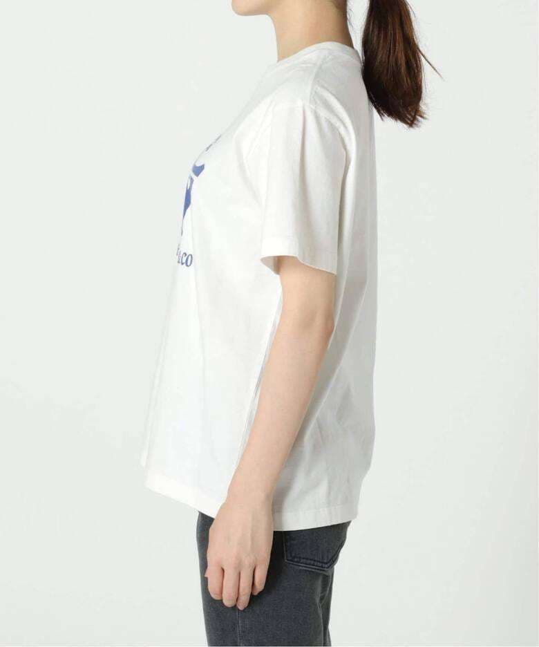 40代ファッション レディース シティロゴプリントカジュアルTシャツ